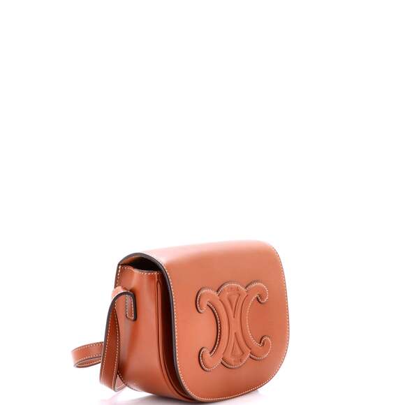 Celine Cuir Triomphe Folco Bag Leather #224630C21B - Picture 2 of 8